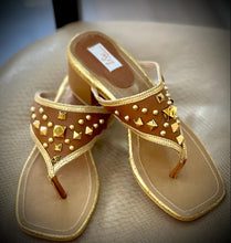 Load image into Gallery viewer, Studded Tan Sandals
