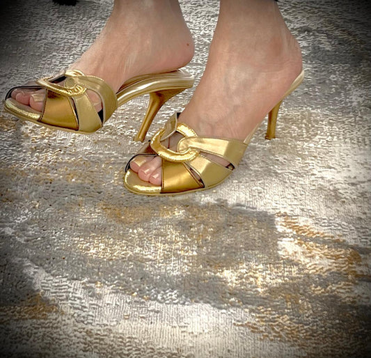 Interwoven Leather Heeled Sandals